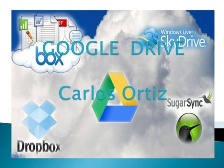 Google Drive es un servicio de almacenamiento de archivos en línea. Fue introducido por Google el 24 de abril de 2012. Google Drive actualmente es un.