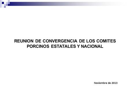 REUNION DE CONVERGENCIA DE LOS COMITES PORCINOS ESTATALES Y NACIONAL Noviembre de 2013.
