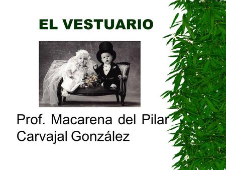 EL VESTUARIO Prof. Macarena del Pilar Carvajal González.