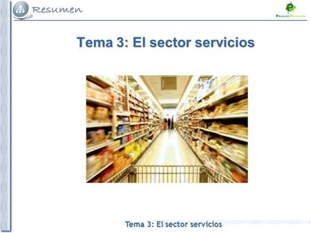Tema 3: El sector servicios