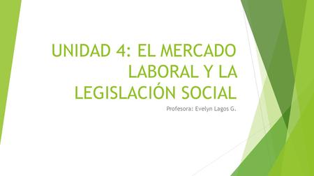 UNIDAD 4: EL MERCADO LABORAL Y LA LEGISLACIÓN SOCIAL