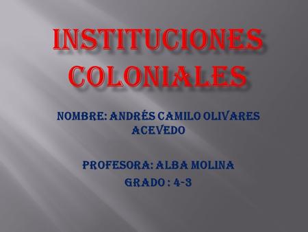 INSTITUCIONES COLONIALES