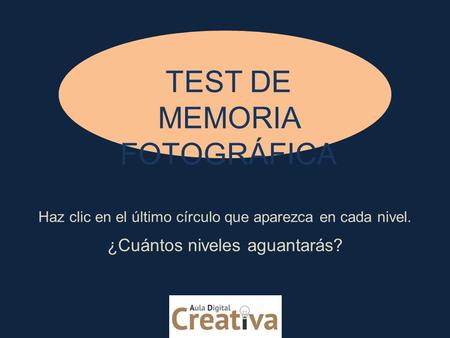 TEST DE MEMORIA FOTOGRÁFICA