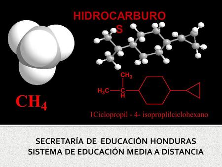 HIDROCARBUROS SECRETARÍA DE EDUCACIÓN HONDURAS SISTEMA DE EDUCACIÓN MEDIA A DISTANCIA.