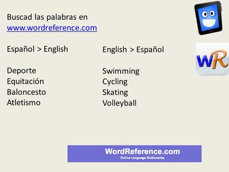 Español > English Deporte Equitación Baloncesto Atletismo