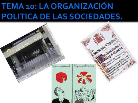 TEMA 10: LA ORGANIZACIÓN POLITICA DE LAS SOCIEDADES.