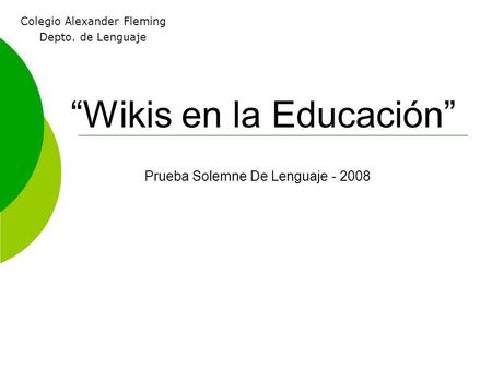 “Wikis en la Educación”