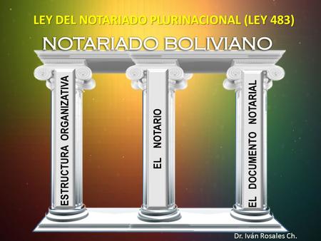 NOTARIADO BOLIVIANO LEY DEL NOTARIADO PLURINACIONAL (LEY 483)