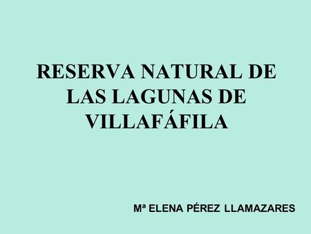 RESERVA NATURAL DE LAS LAGUNAS DE VILLAFÁFILA