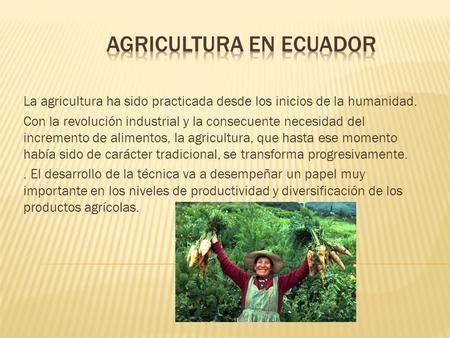 Agricultura en ecuador