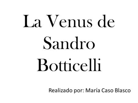 La Venus de Sandro Botticelli