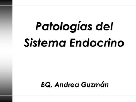 Patologías del Sistema Endocrino
