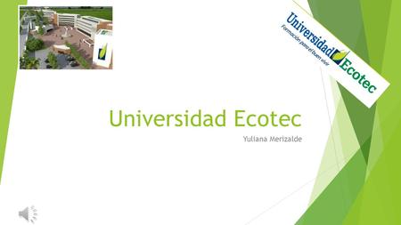 Universidad Ecotec Yuliana Merizalde MISION - VISION Formar profesionales emprendedores y humanistas, con una cultura integracionista, solidaria y de.