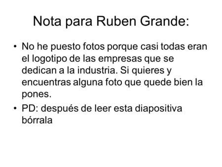 Nota para Ruben Grande: