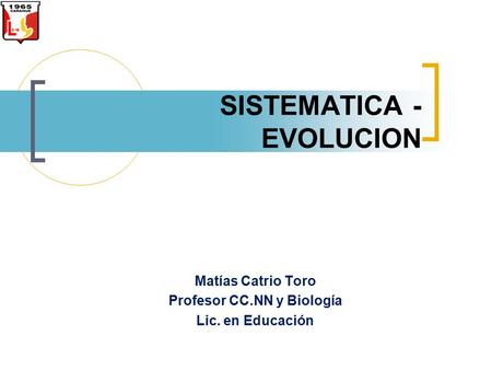 SISTEMATICA - EVOLUCION