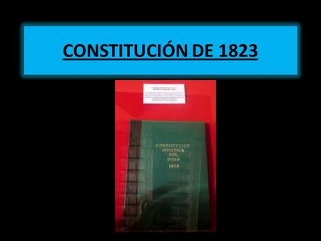 CONSTITUCIÓN DE 1823.