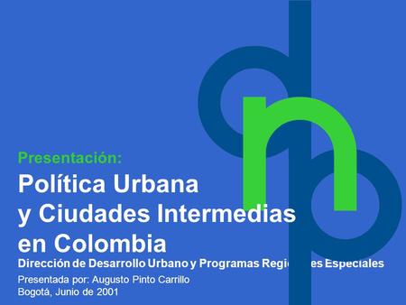 y Ciudades Intermedias en Colombia
