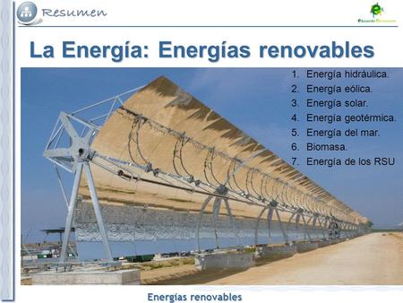 La Energía: Energías renovables