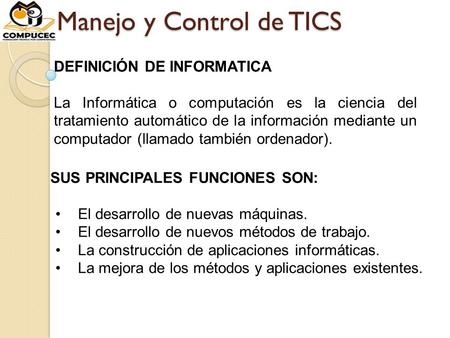 Manejo y Control de TICS