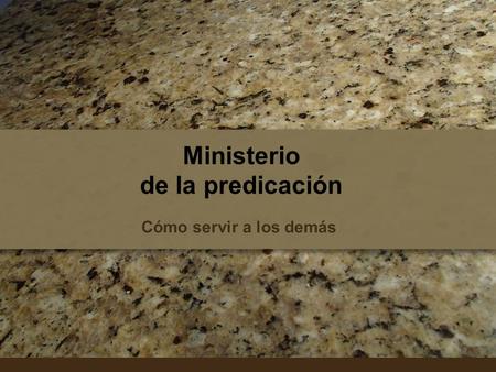 Ministerio de la predicación