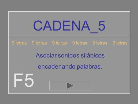 F5 CADENA_5 Asociar sonidos silábicos encadenando palabras.