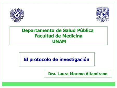 Departamento de Salud Pública Facultad de Medicina UNAM