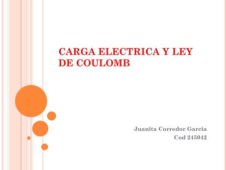 CARGA ELECTRICA Y LEY DE COULOMB