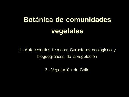 Botánica de comunidades vegetales