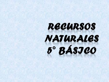 Recursos naturales 5° básico.