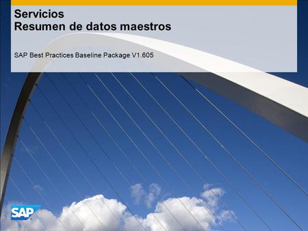 Servicios Resumen de datos maestros SAP Best Practices Baseline Package V1.605.