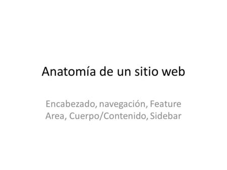Anatomía de un sitio web