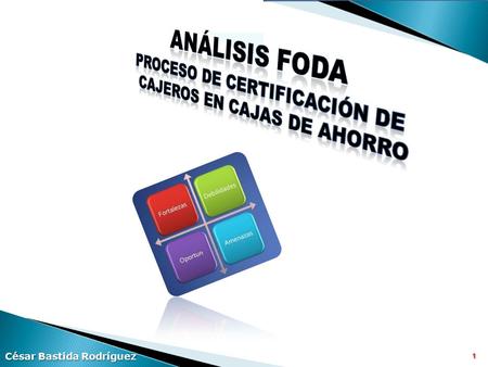 1 César Bastida Rodríguez. 2 Matriz de Factores Internos  Fortalezas  Certificador reconocido a nivel nacional e internacionalmente (UNAM).  Sinergia.