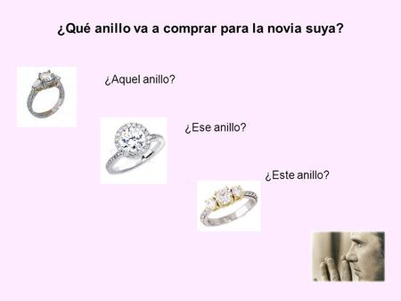¿Qué anillo va a comprar para la novia suya?