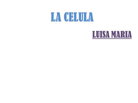 LA CELULA LUISA MARIA.