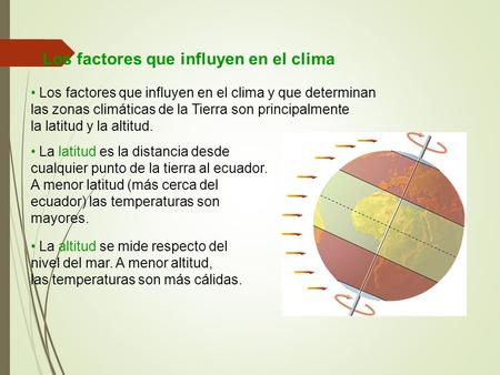 Los factores que influyen en el clima