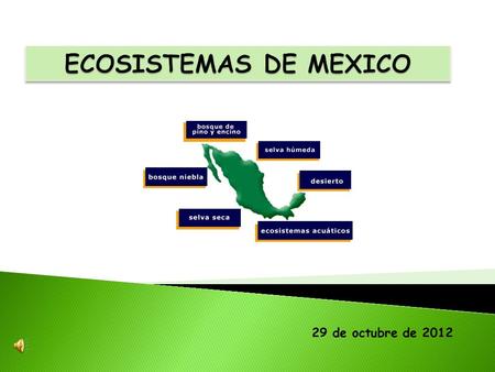 ECOSISTEMAS DE MEXICO 29 de octubre de 2012.