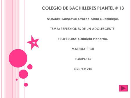COLEGIO DE BACHILLERES PLANTEL # 13