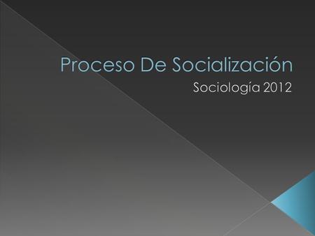 Proceso De Socialización