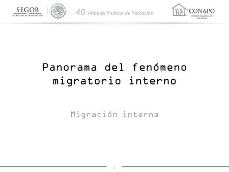Panorama del fenómeno migratorio interno