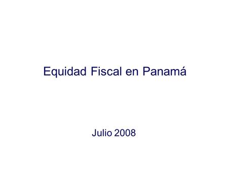 Equidad Fiscal en Panamá