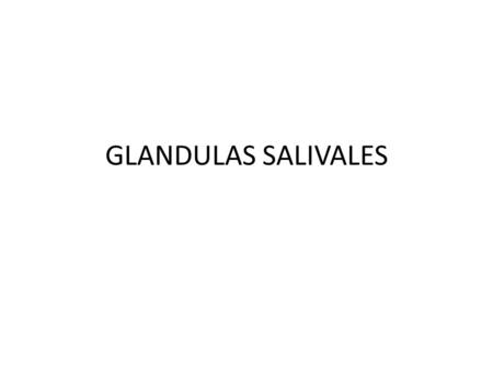 GLANDULAS SALIVALES.