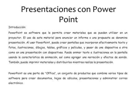 Presentaciones con Power Point