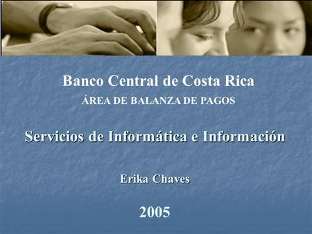 Servicios de Informática e Información Erika Chaves Banco Central de Costa Rica ÁREA DE BALANZA DE PAGOS 2005.