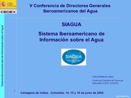 SIAGUA Sistema Iberoamericano de Información sobre el Agua