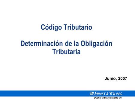 Código Tributario Determinación de la Obligación Tributaria