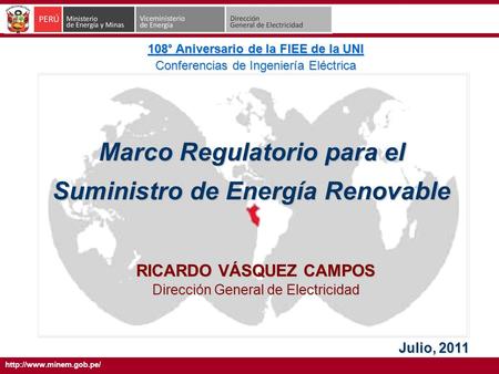 Marco Regulatorio para el Suministro de Energía Renovable