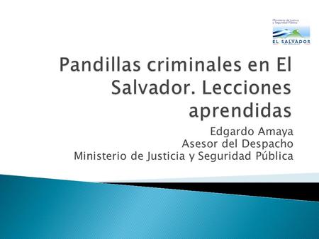 Pandillas criminales en El Salvador. Lecciones aprendidas