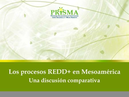 Los procesos REDD+ en Mesoamérica Una discusión comparativa.