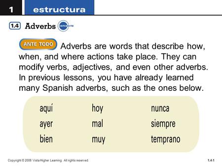 Adverbs are words that describe how, when, and where actions take place. They can modify verbs, adjectives, and even other adverbs. In previous lessons,