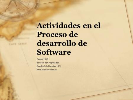 Actividades en el Proceso de desarrollo de Software